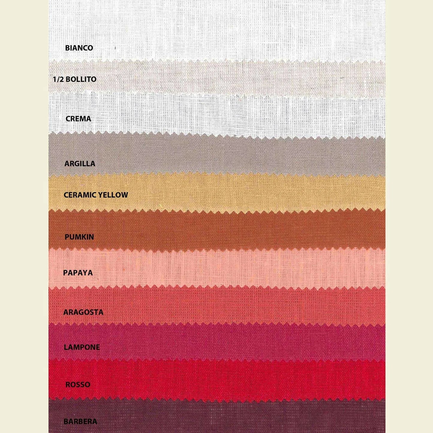 Tovaglie in lino col crema Tessitura Toscana Telerie